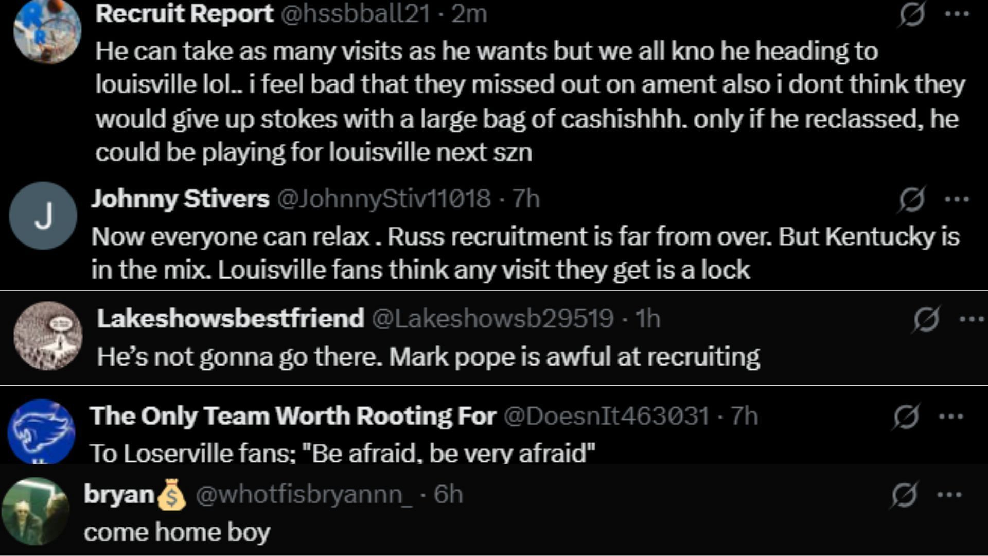 Fans react to news of Tyran Stokes' visit. (Image via X @Tiptonedits)